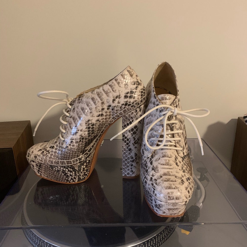 Schutz Snake Skin Platform Shoes